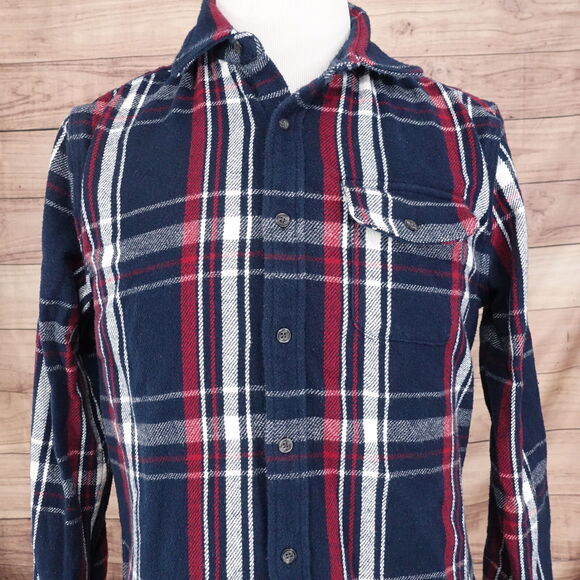 THE NORMAL BRAND BLUE RED PLAID FLANNEL BUTTON DOWN SHIRT MENS SIZE M MEDIUM - Picture 1 of 7